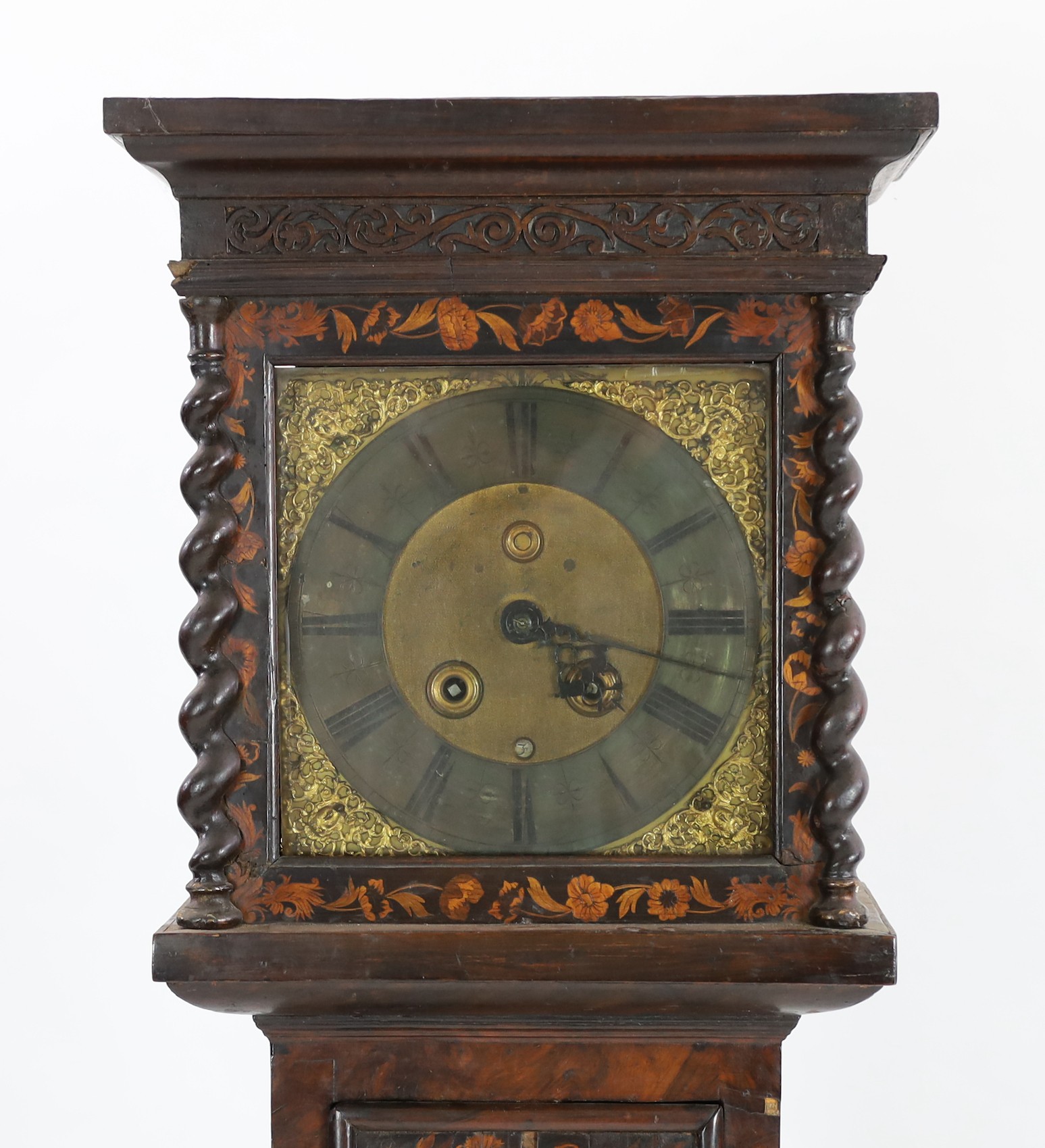 Thomas Dalston. A William and Mary walnut and marquetry eight day longcase clock, 44cm wide, 198cm high